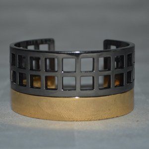 $900 Reed Krakoff Two Toned Machine Cuff Bracelet